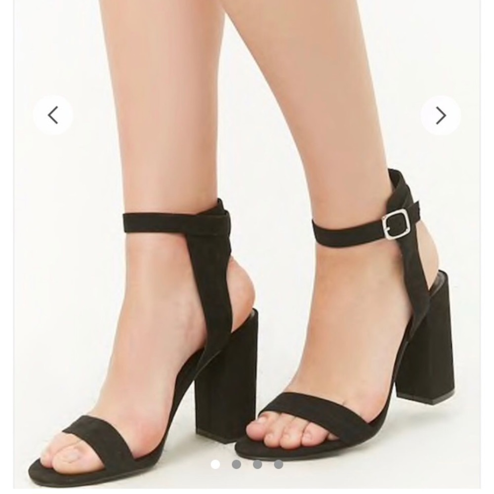 Faux Suede Chunky Heels